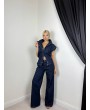 Lacivert Denim Yelek Pantolon Takım
