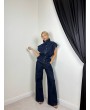 Lacivert Denim Yelek Pantolon Takım