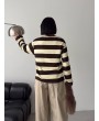 New York City Baskılı Çizgili Oversize Sweatshirt