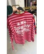 Soho Manhattan Baskılı Çizgili Sweatshirt – Kırmızı/Pembe