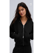 Siyah Çift Fermuarlı Kapüşonlu Sweatshirt