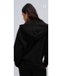 Siyah Çift Fermuarlı Kapüşonlu Sweatshirt