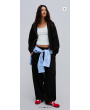 Siyah Çift Fermuarlı Kapüşonlu Sweatshirt