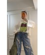 Oversize Baskılı Bluz