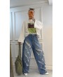 Oversize Baskılı Bluz