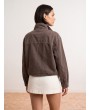 %100 Pamuk Oversize Kot Ceket-Kahve