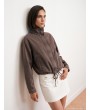%100 Pamuk Oversize Kot Ceket-Kahve