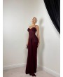 BORDO KORSELİ ELBİSE