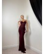 BORDO KORSELİ ELBİSE