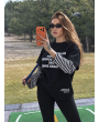 Çizgili Kol Detaylı Oversize Sweat