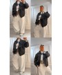 Siyah Oversize Deri Bomber Ceket