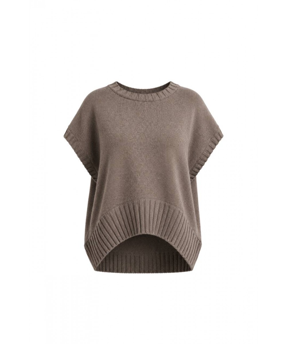 Oversize Triko Süveter – Kahve