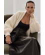 Beyaz Oversize Triko Bolero