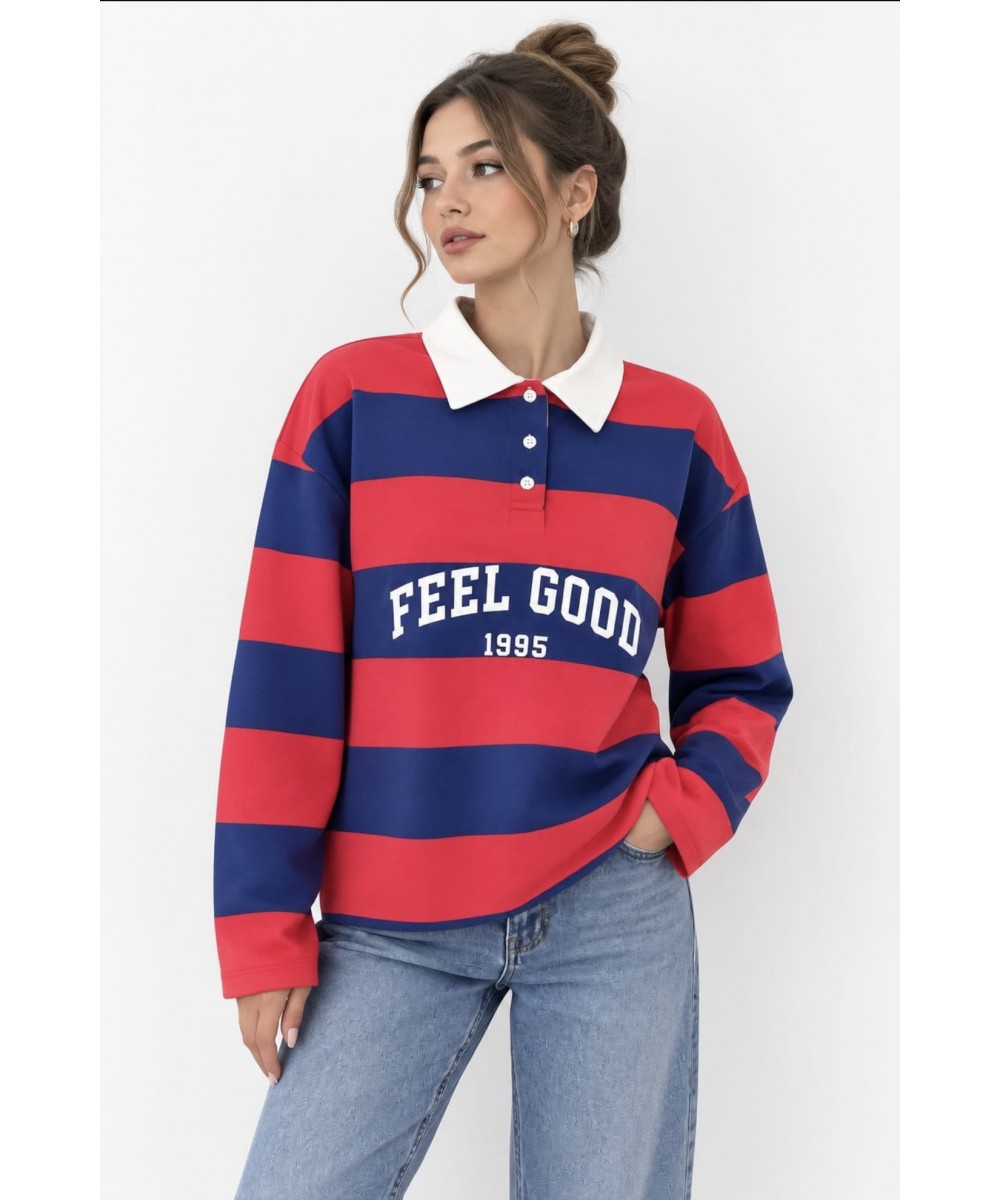 FEEL GOOD Çizgili Polo Sweat