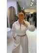 Beyaz Crop Fermuarlı Sweat