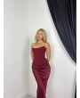 STRAPLEZ ELBİSE - BORDO