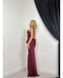 STRAPLEZ ELBİSE - BORDO
