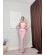 KORSELİ MEZUNİYET ELBİSESİ PEMBE