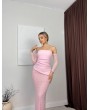 KORSELİ MEZUNİYET ELBİSESİ PEMBE