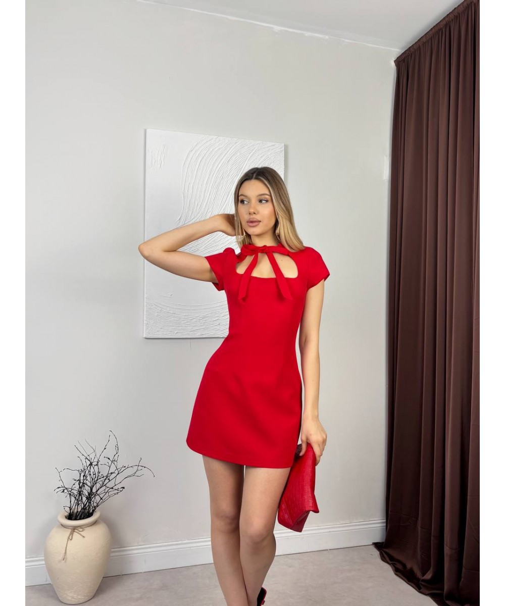 KIRMIZI TASARIM ELBİSE 