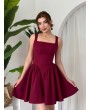 BORDO FİYONKLU ELBİSE