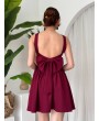 BORDO FİYONKLU ELBİSE