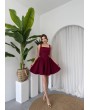BORDO FİYONKLU ELBİSE