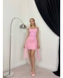 KORSELİ PEMBE ELBİSE