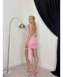 KORSELİ PEMBE ELBİSE