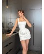KORSELİ ELBİSE BEYAZ