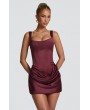 SATEN ELBİSE - BORDO