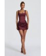 SATEN ELBİSE - BORDO