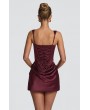 SATEN ELBİSE - BORDO