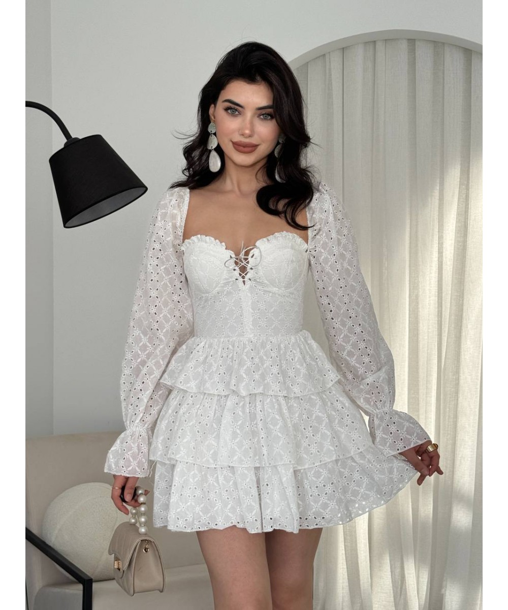 BEYAZ PİNTEREST ELBİSE