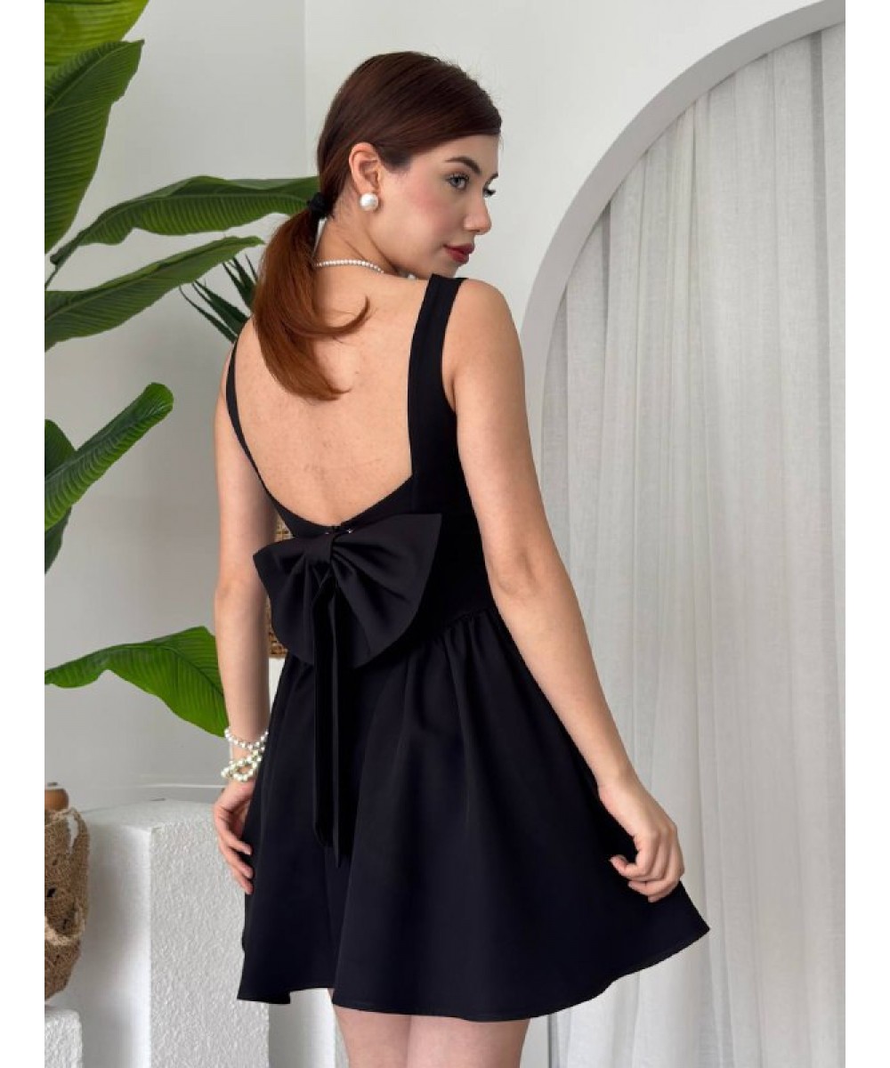 FİYONKLU ELBİSE SİYAH