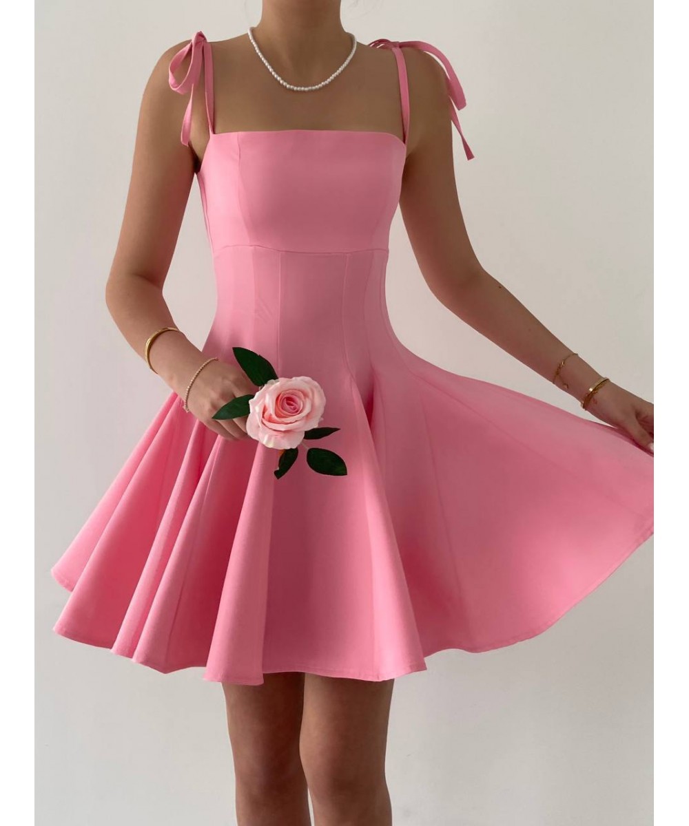 PEMBE PİLELİ ELBİSE