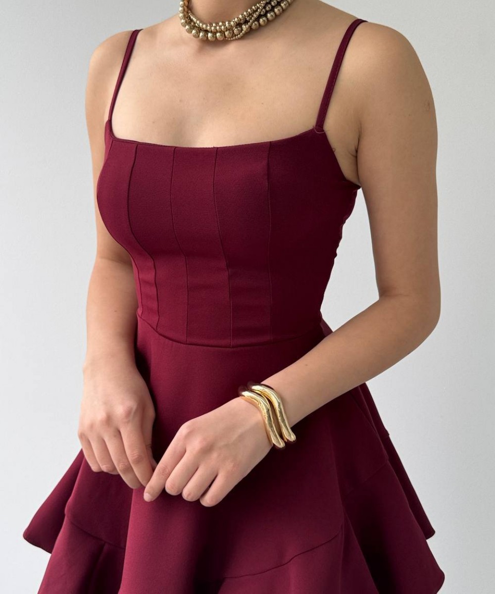 MEZUNİYET ELBİSESİ BORDO