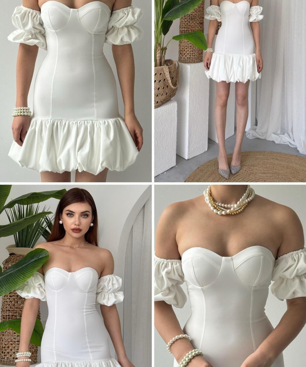 ZR MODEL BEYAZ ELBİSE