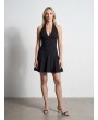 Halter Yaka Mini Elbise-Siyah