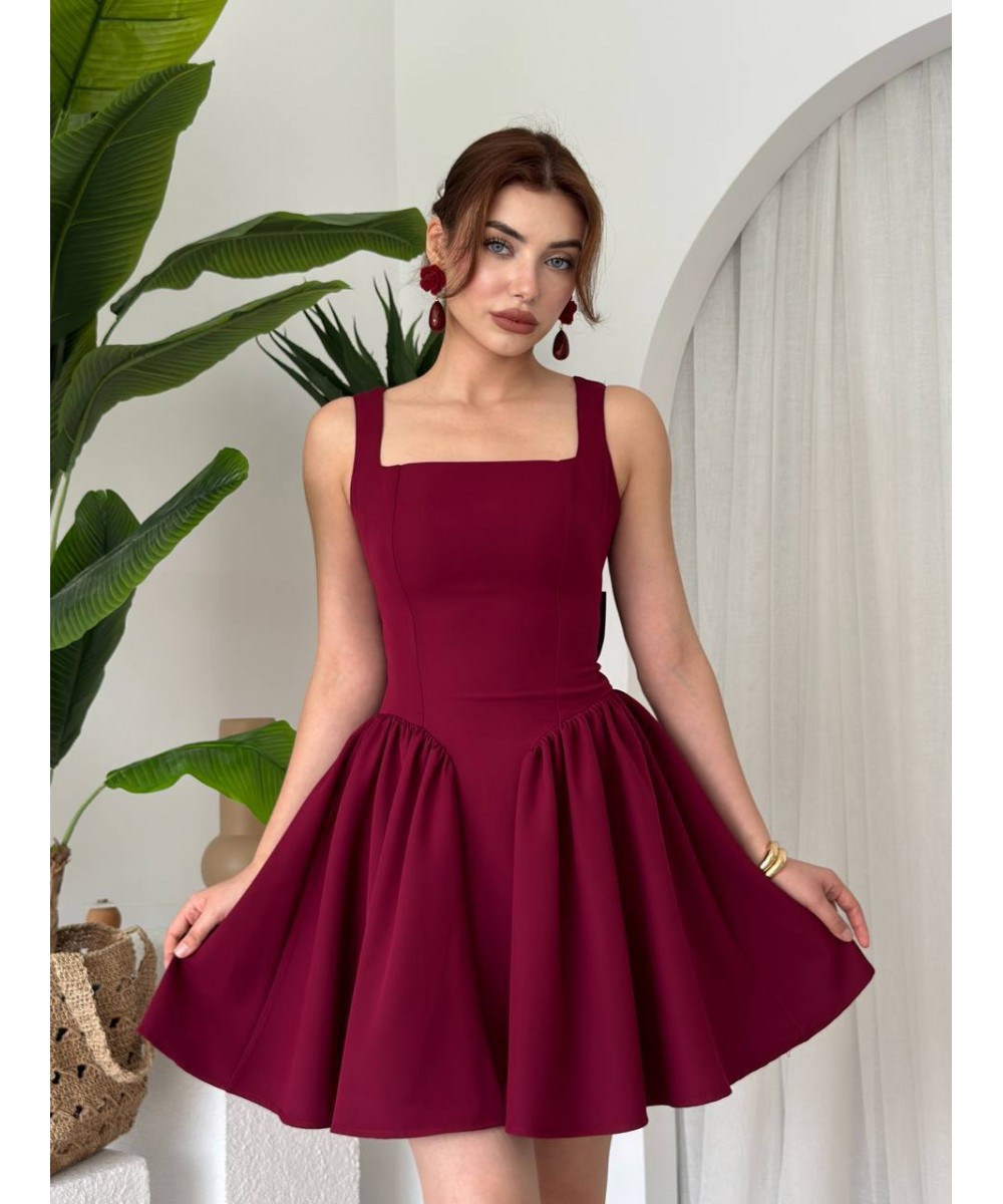 FİYONKLU MEZUNİYET ELBİSESİ - BORDO
