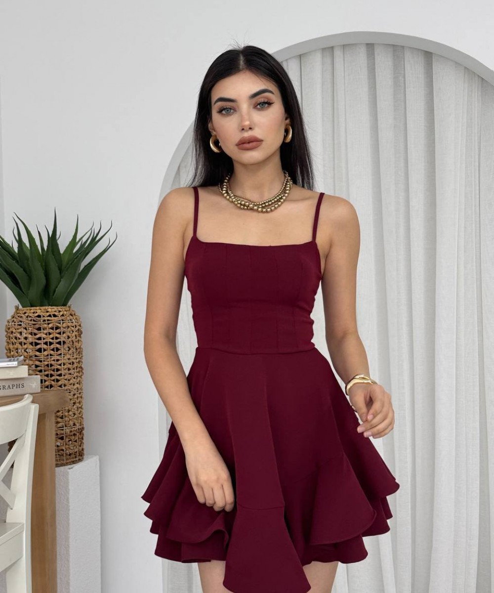 BORDO MEZUNİYET ELBİSESİ