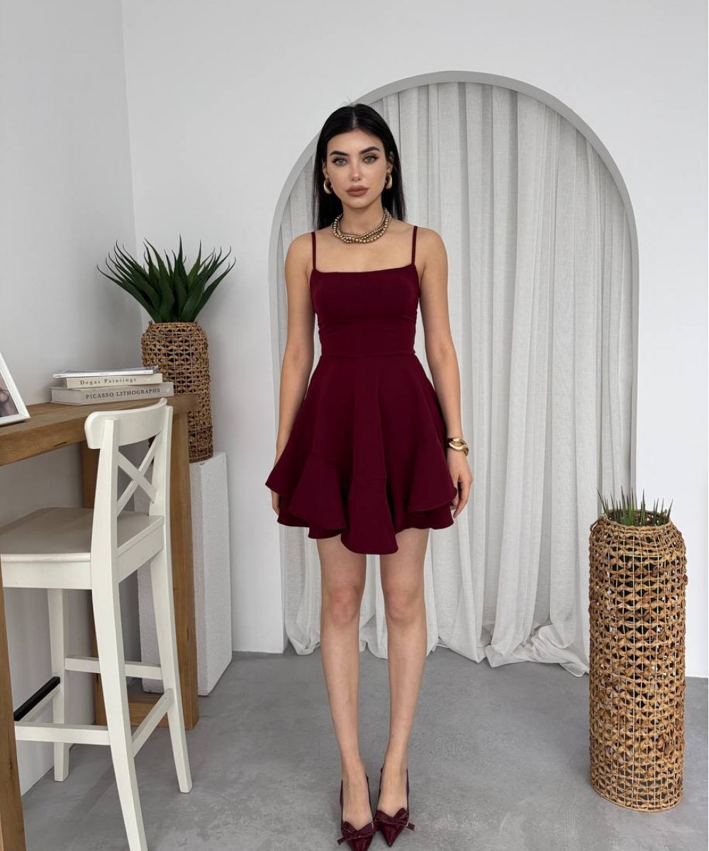 BORDO MEZUNİYET ELBİSESİ