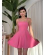 SIRT DEKOLTELİ ELBİSE - PEMBE
