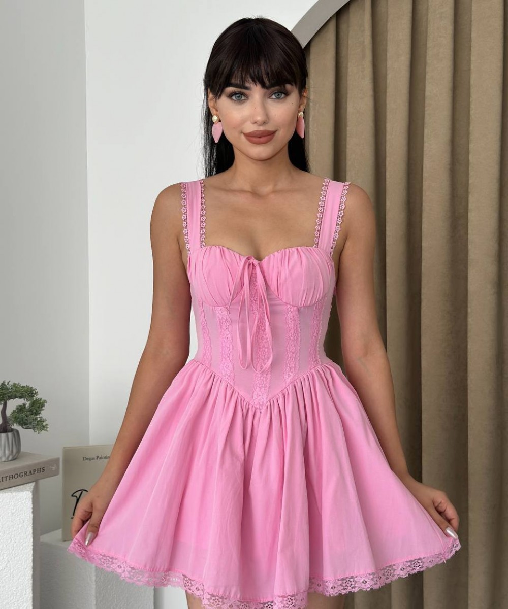 PEMBE PİNTEREST ELBİSE