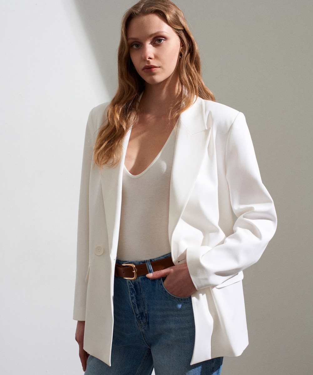 Blazer Ceket-Açık Taş