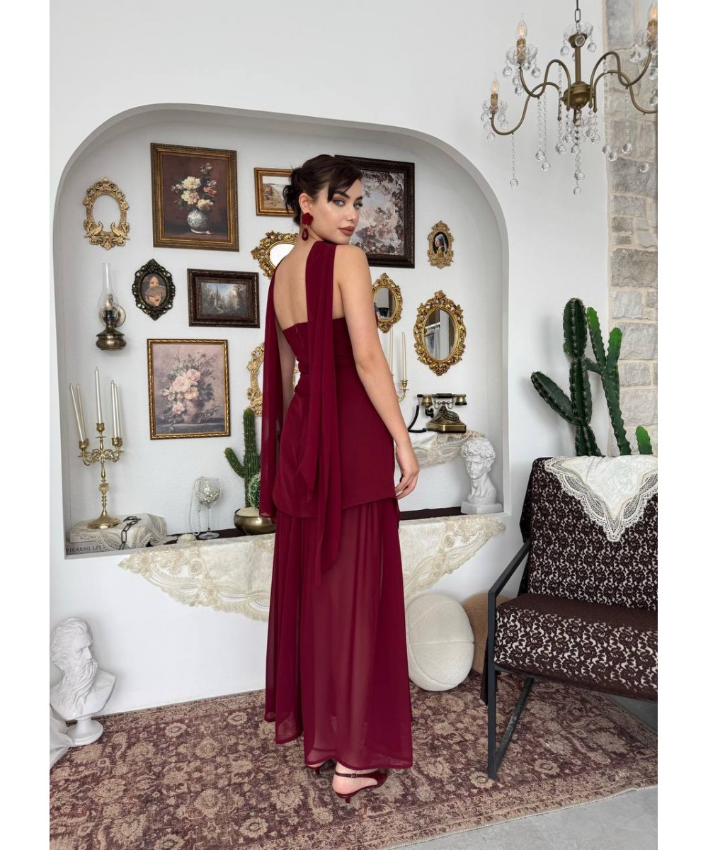 BORDO MEZUNİYET ELBİSESİ