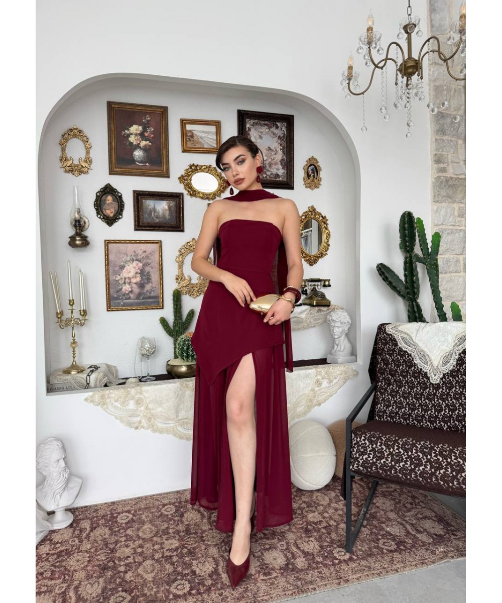 BORDO MEZUNİYET ELBİSESİ