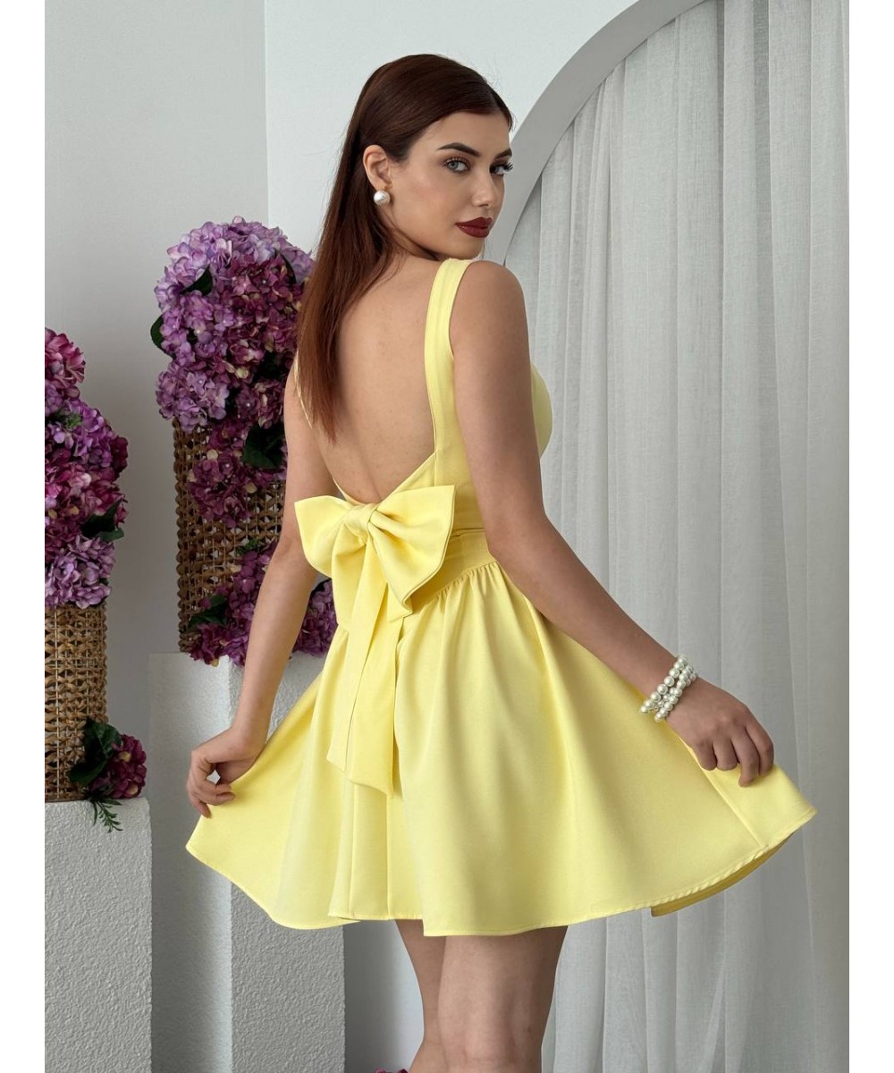 FİYONKLU ELBİSE - SARI 