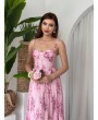 PEMBE ÇİÇEKLİ ELBİSE