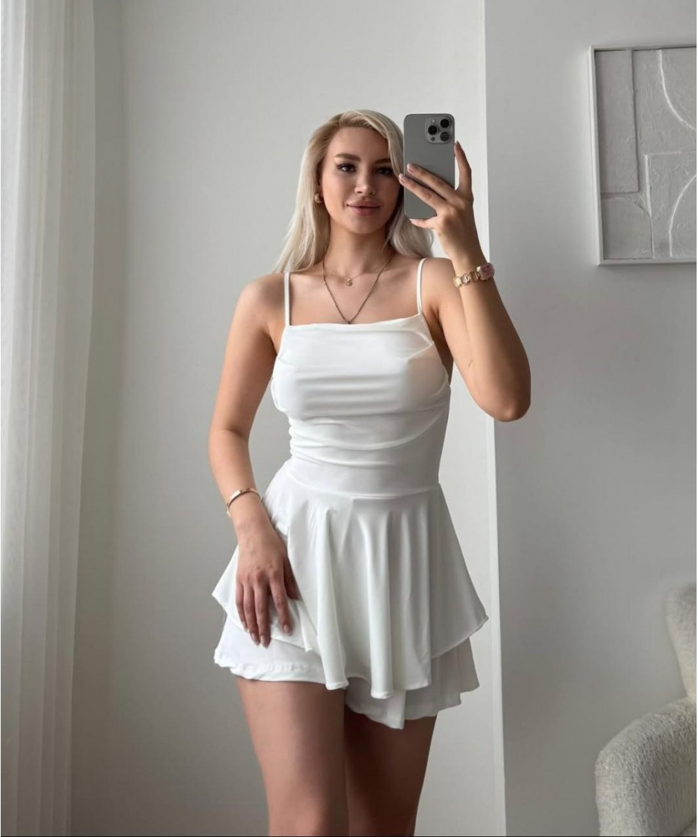 ŞORTLU ELBİSE - BEYAZ